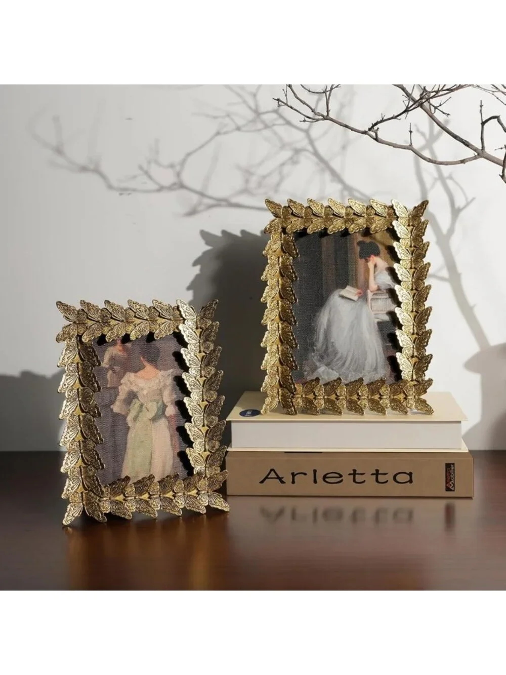 Vintage Gold 4x6 Photo Frame | Retro Butterfly Design for Home Decor & Gifts